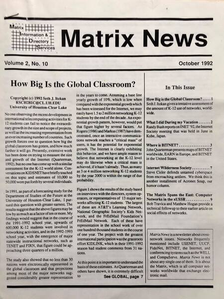 How Big is the Global Classroom? by Seth J. Itzkan