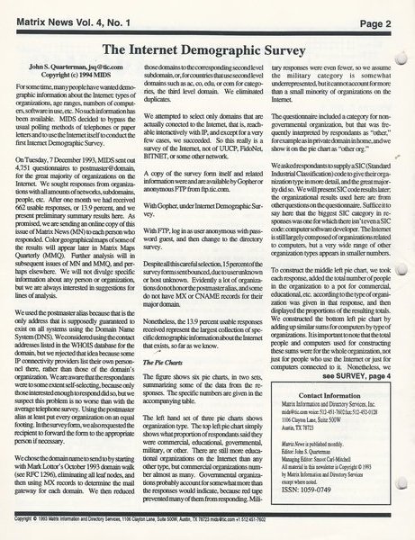 The Internet Demographic Survey, by John S. Quarterman