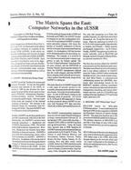 [The Matrix Spans the East: Computer Networks in the xUSSR by Bob Travica and Matthew Hogan]